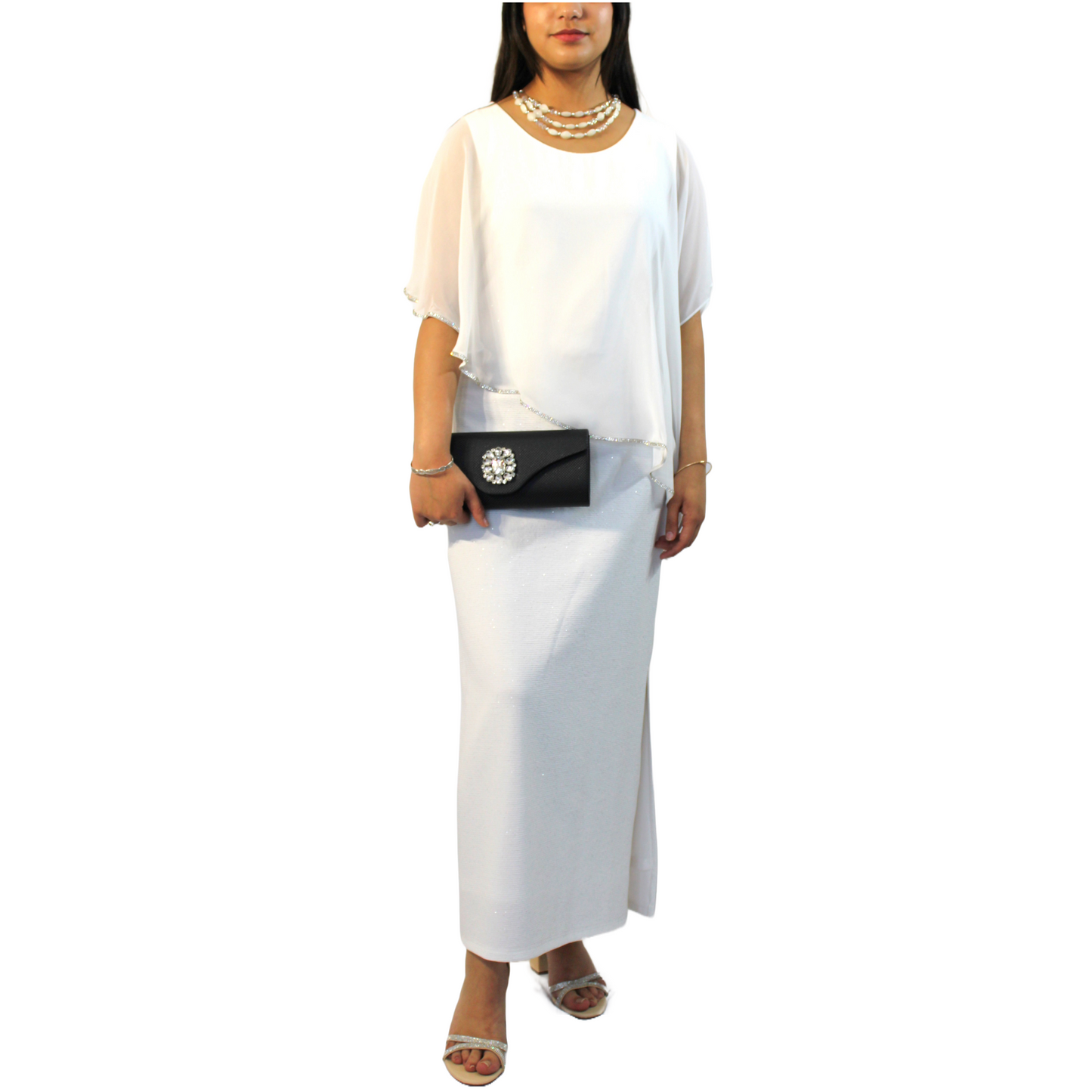 Asymmetrical Poncho Maxi Dress