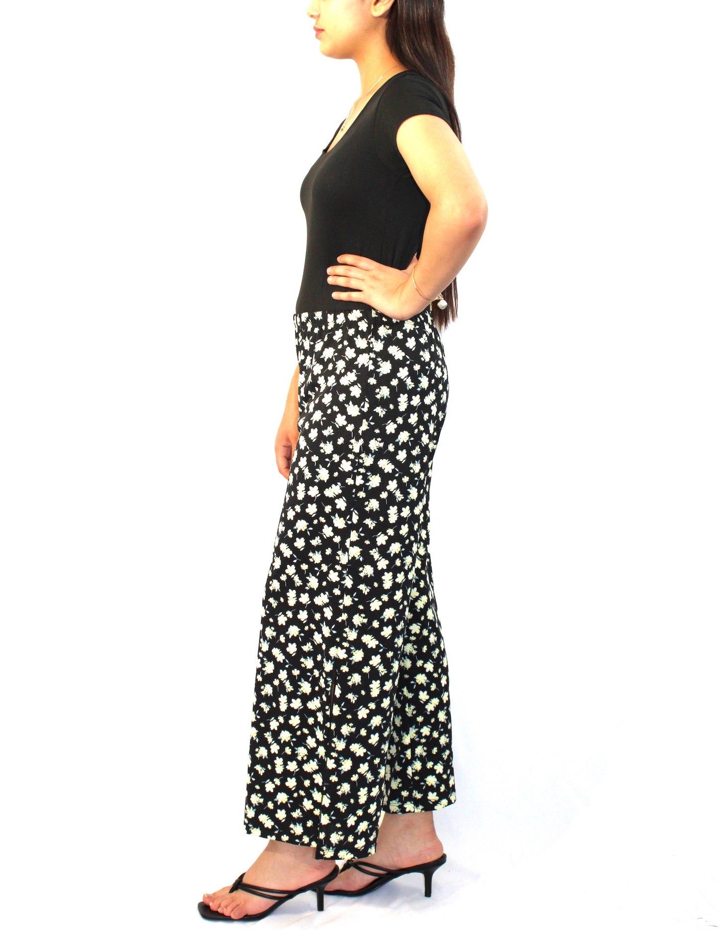 Floral Wide-leg Pants