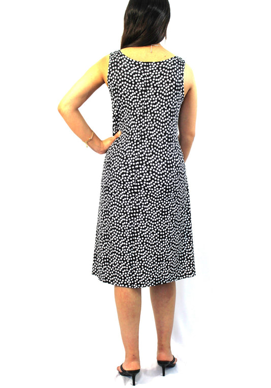 Polka Dot Sleeveless Knee-length Dress