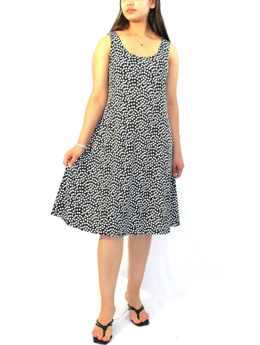 Polka Dot Sleeveless Knee-length Dress